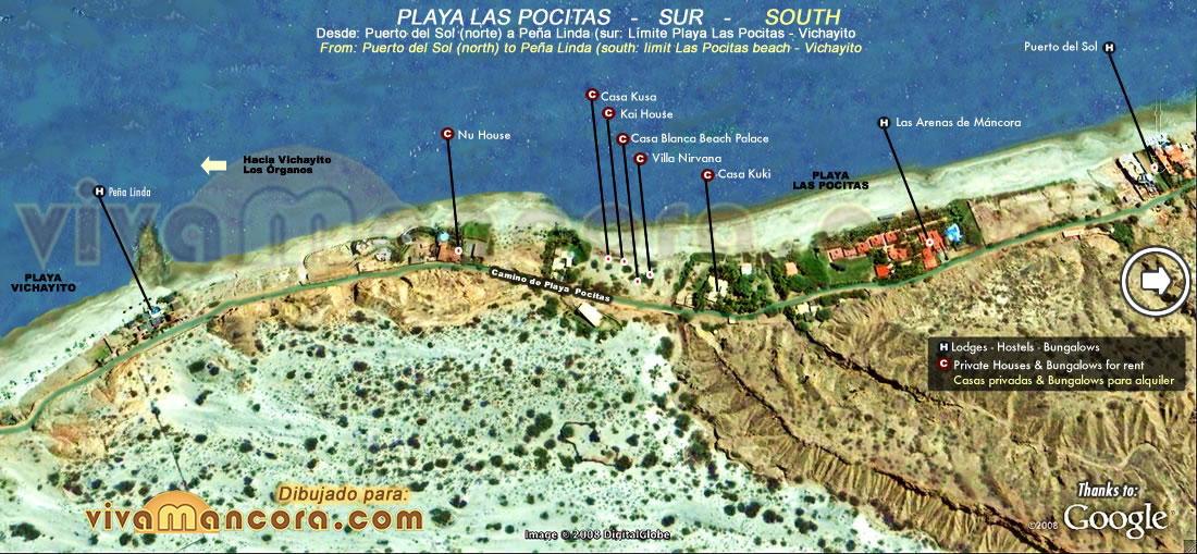 mapa playas de mancora
