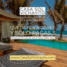 Sólo por el mes de abril 2024, Casa Sol Vichayito con descuento en alojamiento.