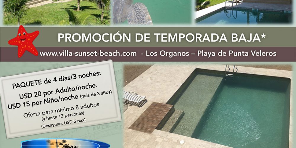 Promoción de Temporada Baja en Villa Sunset Beach