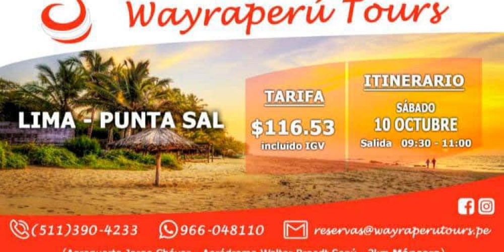 Vuelos Lima – Punta Sal con Wayra Perú con un super descuento