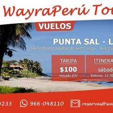 Promoción vuelo Punta Sal – Lima a sólo 100 dólares